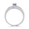 9ct White Gold Diamond And Tanzanite Crossover Ring - approximately 10pts - Z51213 Alternative Image