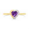 9ct Gold Amethyst And Pavé Heart Ring - Z51216 Alternative Image