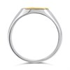 Silver And 9ct Gold Diamond Square Signet Ring. Size Z+2 Only. - Z51217 Alternative Image
