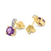 9ct Gold Amethyst And Diamond Drop Earrings - Z51221 Alternative Image