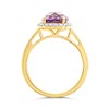 9ct Gold Amethyst And Diamond Cluster Ring - 1/4ct - Z5191 Alternative Image