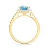 9ct Gold Blue Topaz And Diamond Cluster Ring - 1/4ct - Z5192 Alternative Image