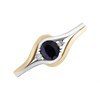 9ct Gold Two Colour Sapphire And Diamond Crossover Ring - d71144 Alternative Image