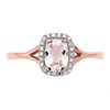 9ct Rose Gold Morganite And Diamond Cluster Ring - d7829 Alternative Image