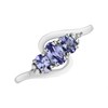 9ct White Gold Tanzanite And Diamond Twist Ring - d7923 Alternative Image