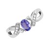 9ct White Gold Tanzanite And Diamond Kiss Ring - 4pts - d7936 Alternative Image