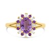 9ct Gold Amethyst And Diamond Cluster Ring - 10pts - d8474 Alternative Image
