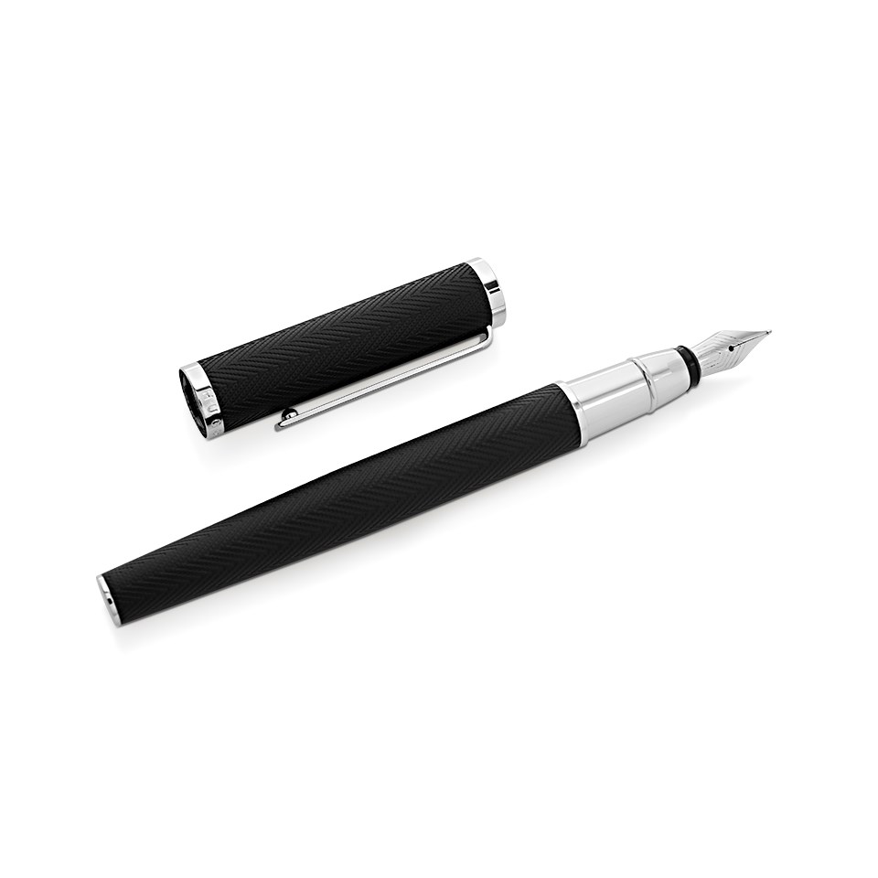 Hugo Boss Formation Herringbone Black Fountain Pen - A2490 | F.Hinds ...