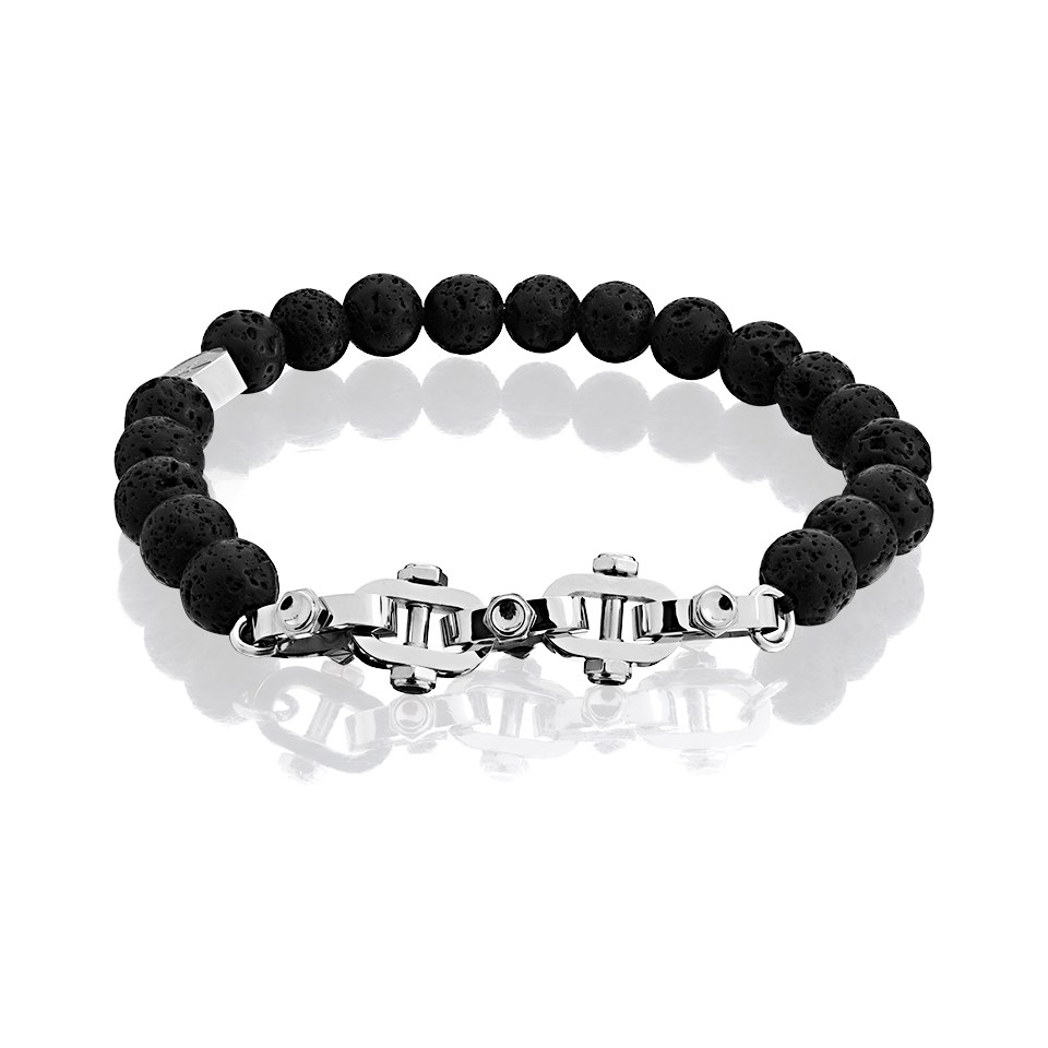 Police PEAGB2211232 Bolt Black Lava | Bead F.Hinds Bracelet Jewellers - A98225