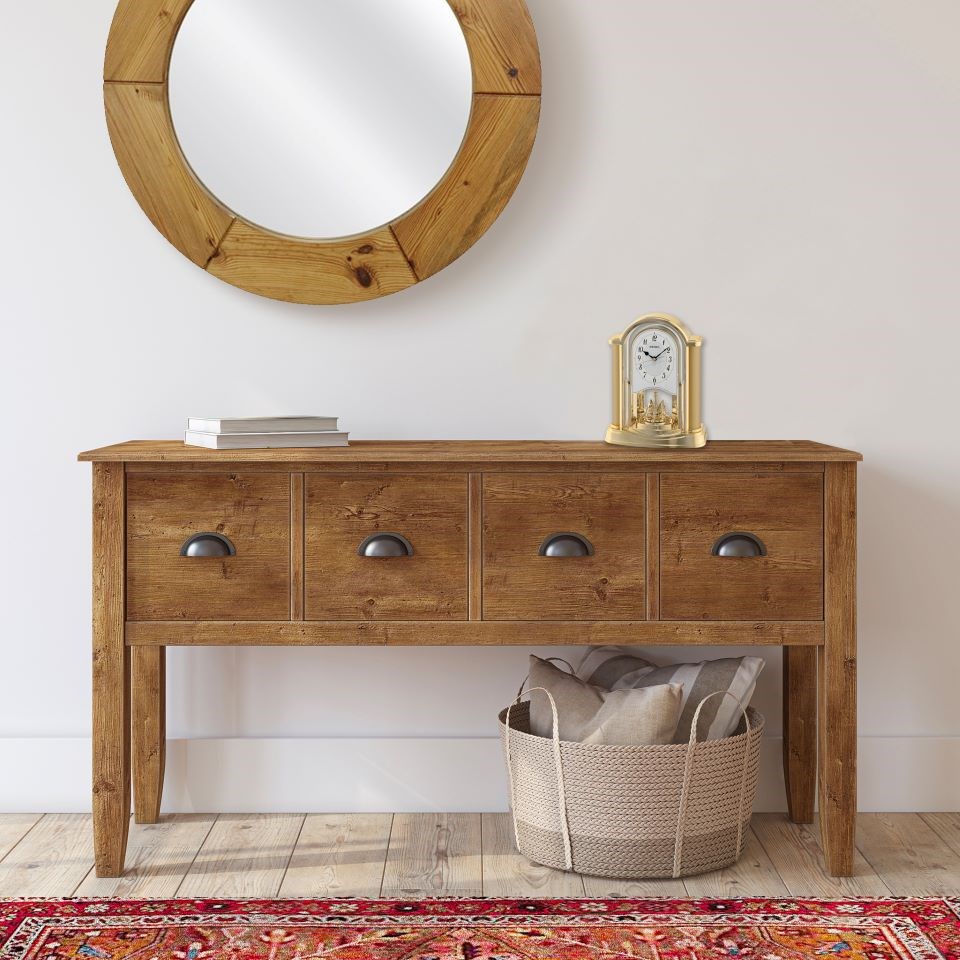 Seiko QXN228G Gold Tone Rotating Pendulum Mantel Clock C18106 F