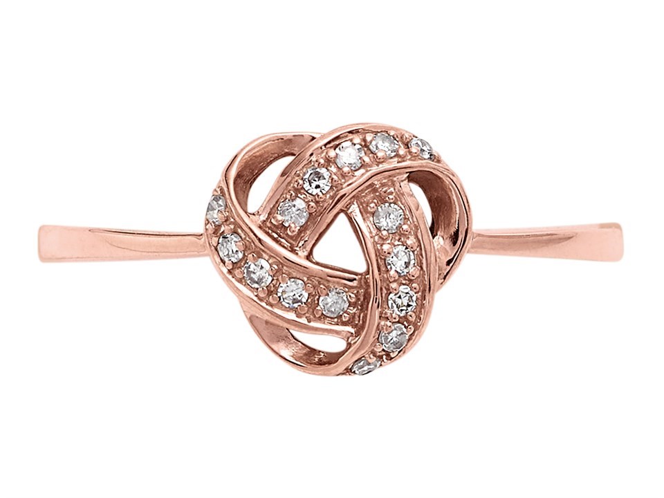 18ct Gold Lover's Knot Ring set with Diamonds (161N) | The Antique Jewellery  Company