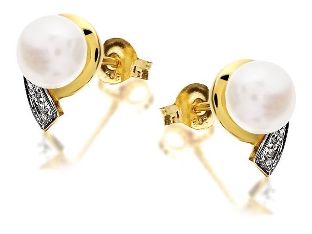 Pearl Double G Earrings In Gold Metal