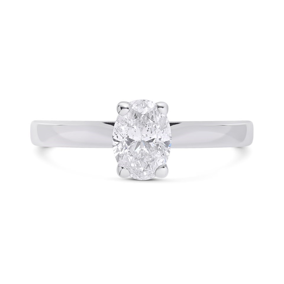 18ct White Gold Diamond Solitaire Engagement Ring - 71pts - H/I2 - H07368 |  F.Hinds Jewellers