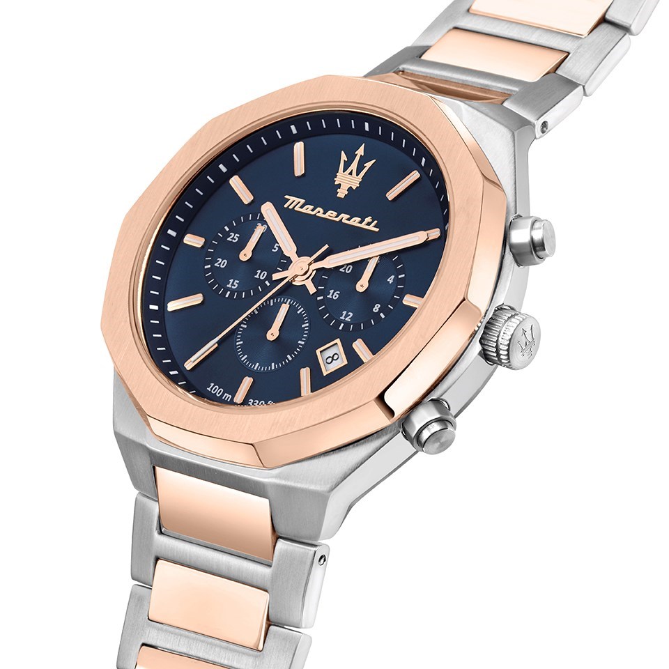 Maserati R8873642002 Stile Two Tone Chronograph Bracelet Watch 