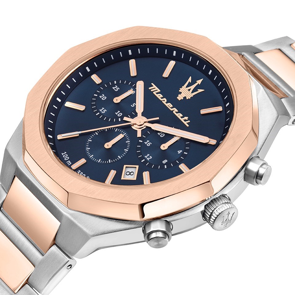 Maserati R8873642002 Stile Two Tone Chronograph Bracelet Watch 