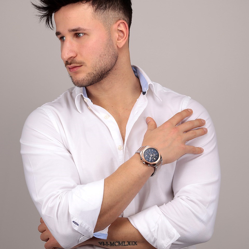 Maserati R8873642002 Stile Two Tone Chronograph Bracelet Watch  