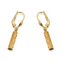 9ct Gold Triple Sided Star Design Earrings - 30mm drop - G1111 9ct Gold Triple Sided Star Design Earrings - 30mm drop - G1111
