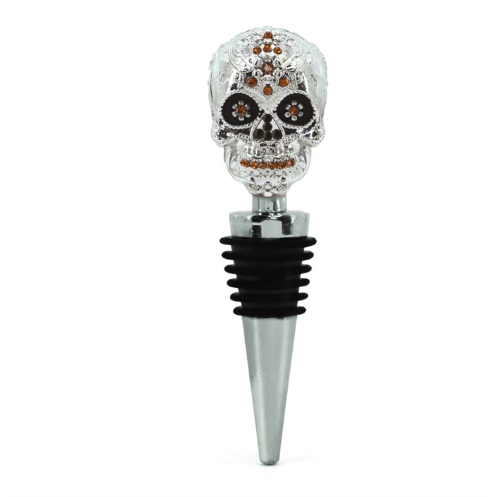 Decorated Skull Bottle Stopper - A18108