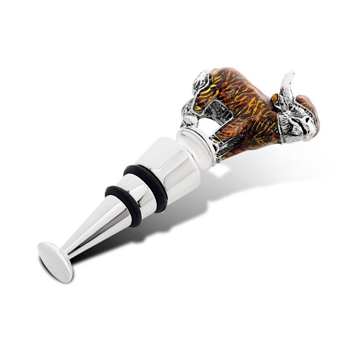 Highland Cow Enamelled Bottle Stopper - A18111
