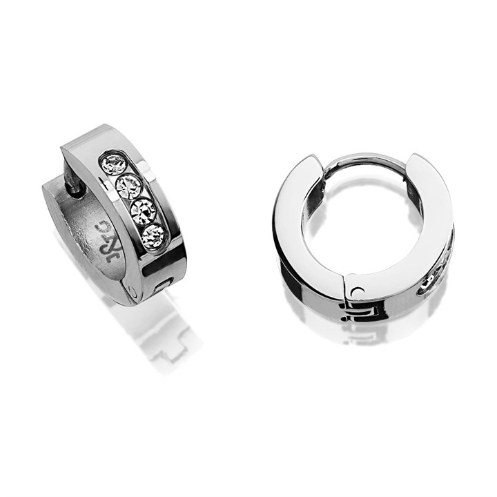 Joseph & George Cubic Zirconia Huggie Hoop Earrings - A3437