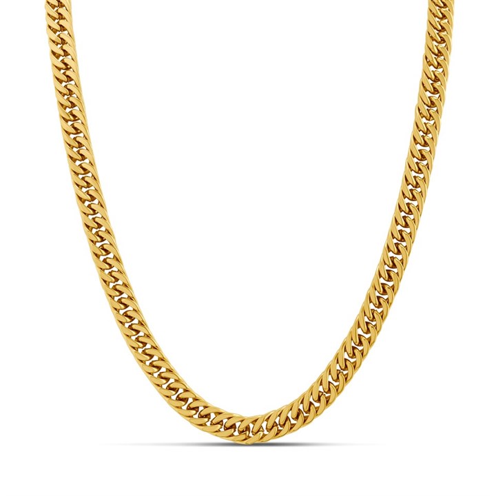 Joseph & George Yellow IP Steel Double Curb Necklace - A3441