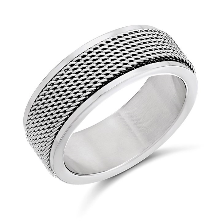 Joseph & George Stainless Steel Mesh Spinner Ring - A3447
