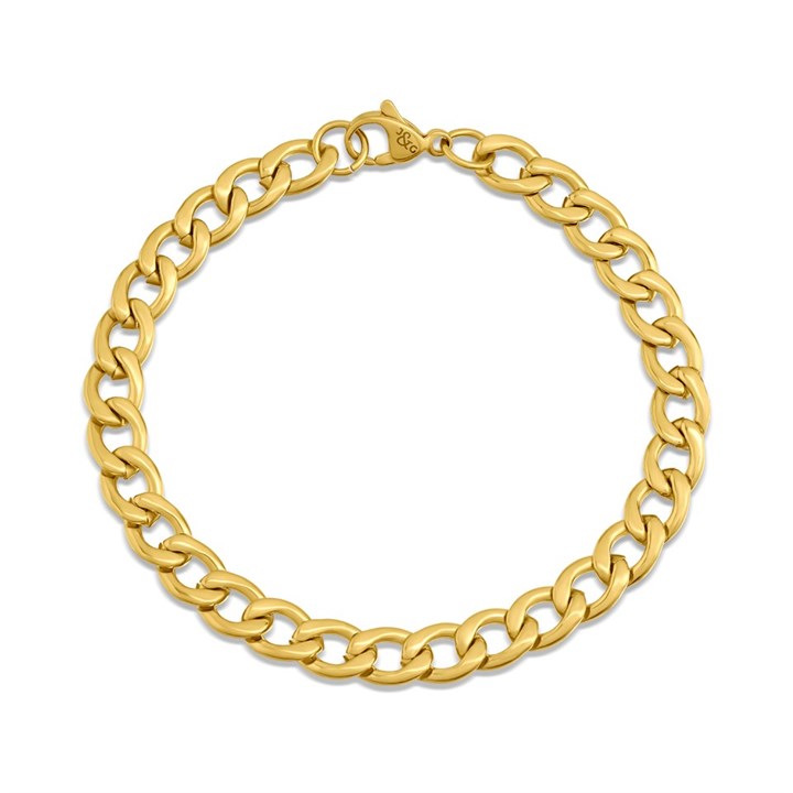 Joseph & George Gold Tone Stainless Steel Curb Bracelet - A3453