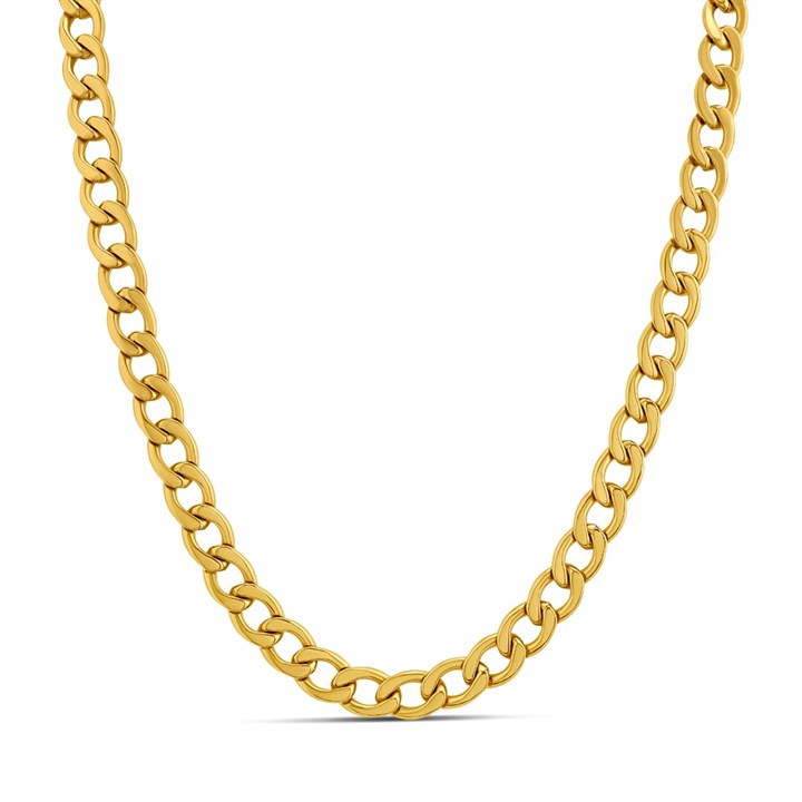 Joseph & George Yellow IP Stainless Steel Curb Necklace - A3455