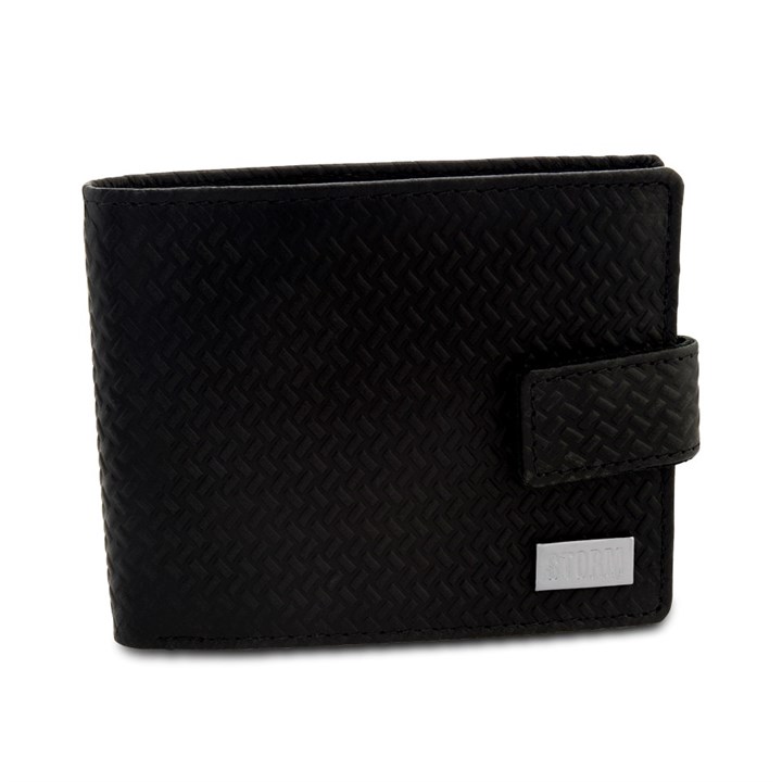 STORM Draco Embossed Black Leather Wallet - A40117