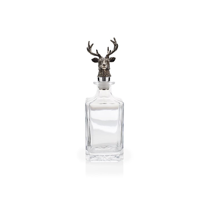 Glass Decanter With Stag Head - A4088