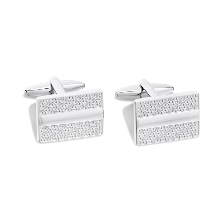 Silver Tone Rectangular Cufflinks - A45170