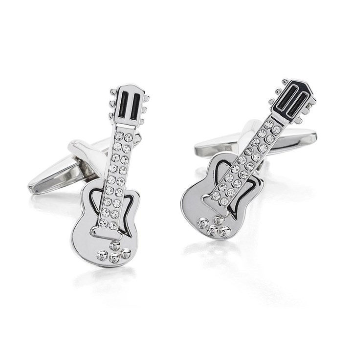 Crystal Set Guitar Cufflinks - A4579