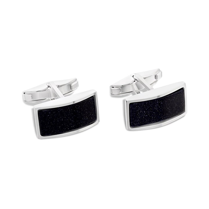 Blue Goldstone Sterling Silver Cufflinks - A4729