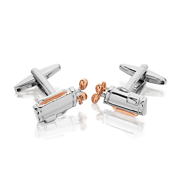 Two Tone Golfers Bag Cufflinks - A5211