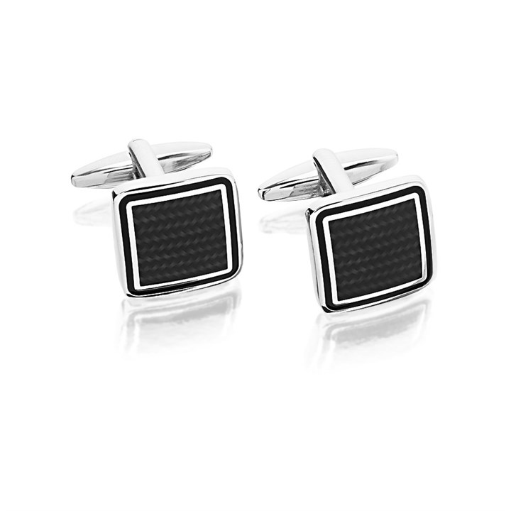 Square Black Enamel Cufflinks - A53165