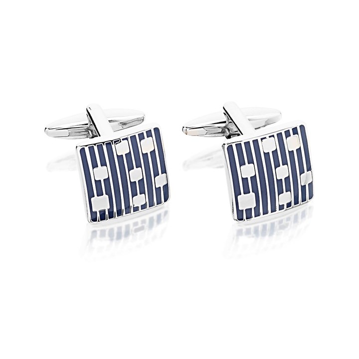 Square Blue Enamel Cufflinks - A53166