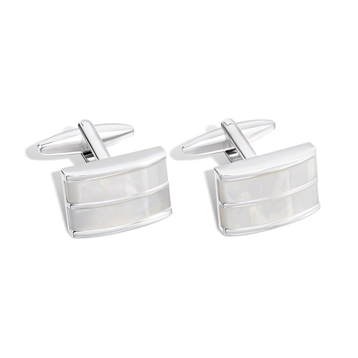 Rectangular Mother Of Pearl Cufflinks - A53177