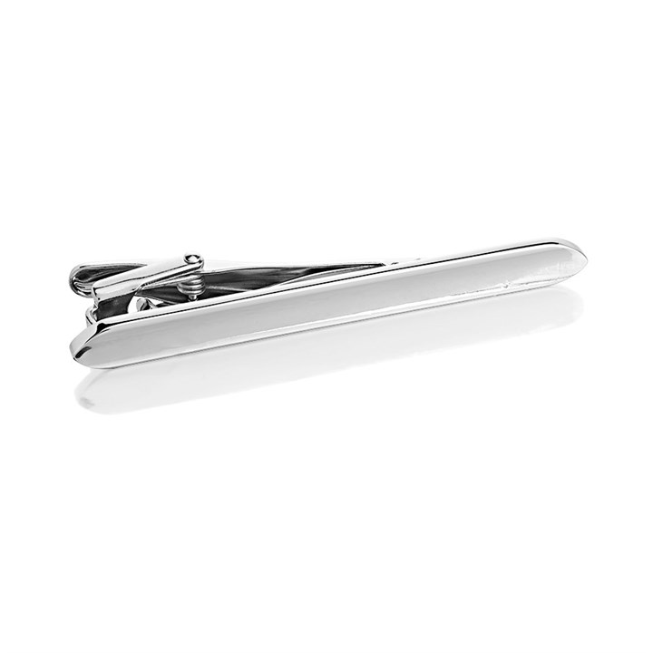 Rhodium Plated Tie Slide - A5428