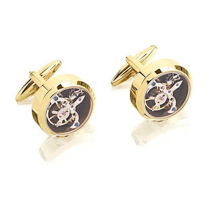 Jean Pierre Tourbillon Style Gold Plated Cufflinks - A5501