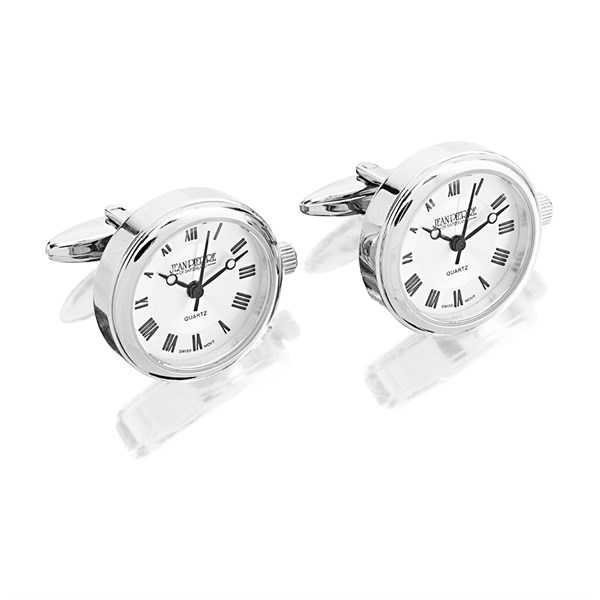 Jean Pierre Chrome Plated Watch Cufflinks A5503