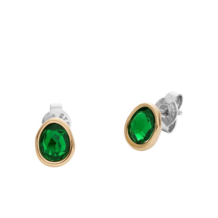 Skagen SKJ1856710 SOFIE Gold Tone IP Green Sea Glass Earrings - A70267