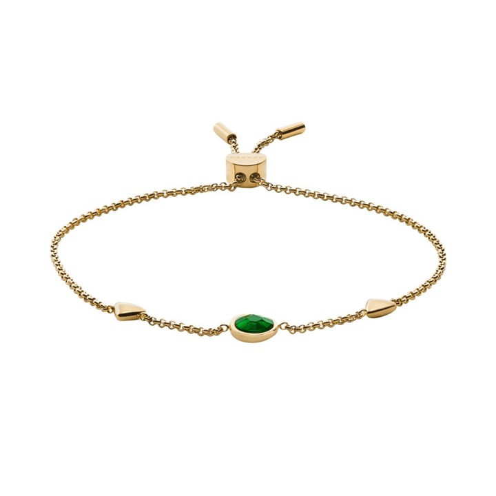 Skagen SKJ1859710 SOFIE Gold Tone IP Green Sea Glass Bracelet - A70268