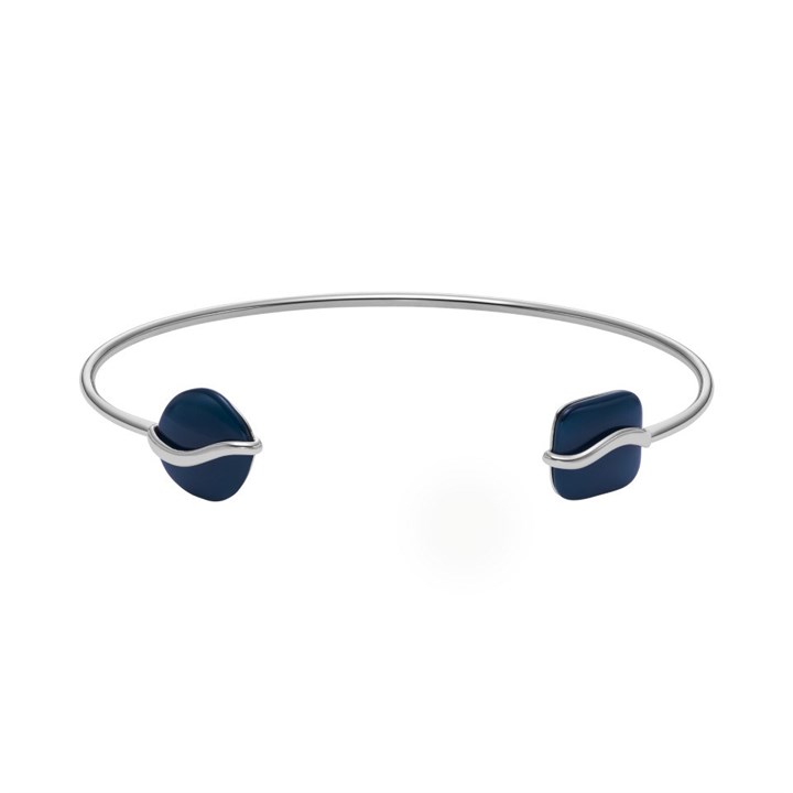 Skagen SKJ1811040 SOFIE Stainless Steel Blue Sea Glass Bangle - A70285