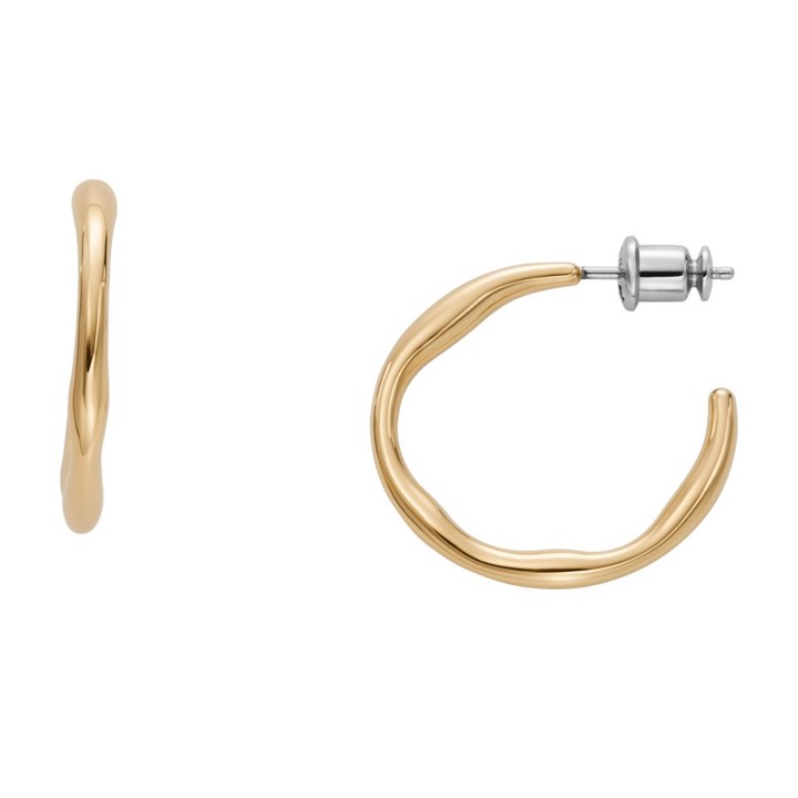 Skagen SKJ1722710 KARIANA WAVES Gold Tone IP Hoop Earrings - A70288