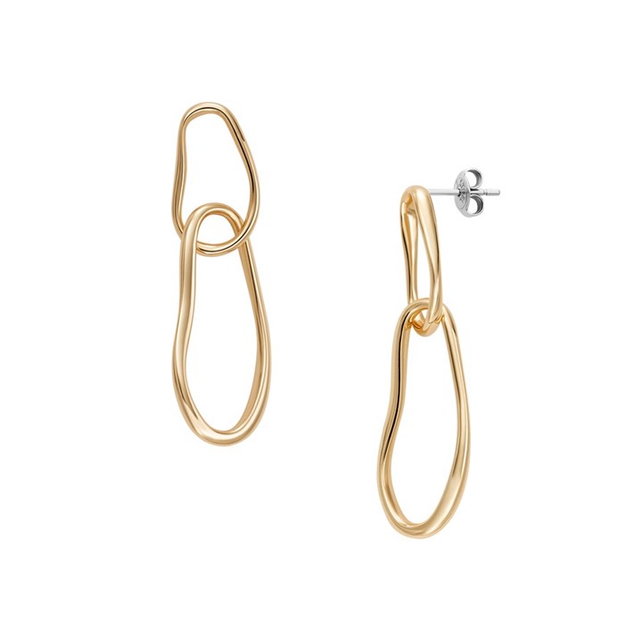 Skagen SKJ5007710 ANYA PEBBLE Gold Tone IP Chain Earrings - A70301