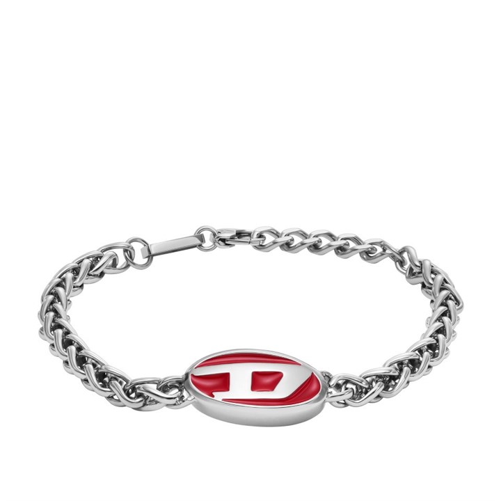 Diesel DX1445040 Stainless Steel Red Logo Bracelet - A9212