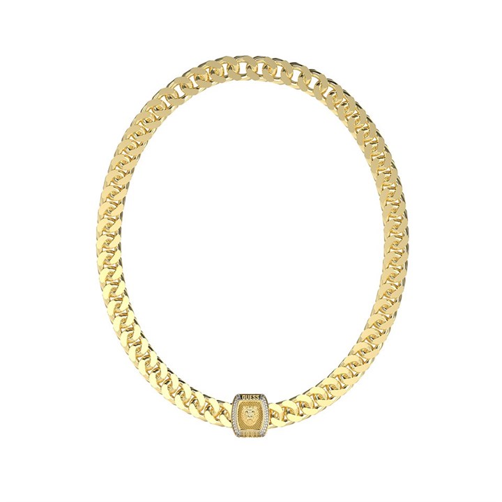 Guess UMN05004YG Gold Tone Crystal Lion Necklace - A9325