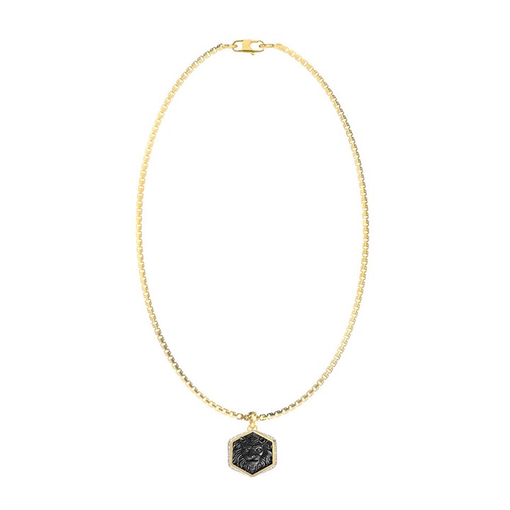 Guess UMN06002YG Gold Tone Black Lion Necklace - A9336