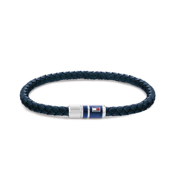 Tommy Hilfiger 2790294 Blue Leather Braided Bracelet - A9616