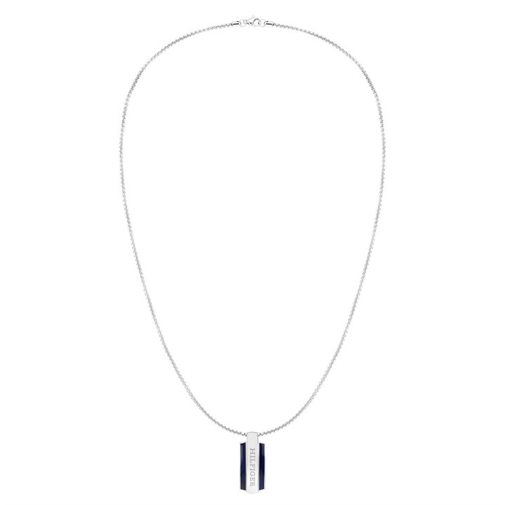 Tommy Hilfiger 2790599 Stainless Steel Blue Enamel Necklace - A9644